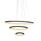 Lustre Pendente Luminaria Moderna Led 3 Aneis Luxo Arcos 48w