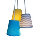 Lustre Pendente Luminária Quarto Bebê Chevron Colorido Bivolt