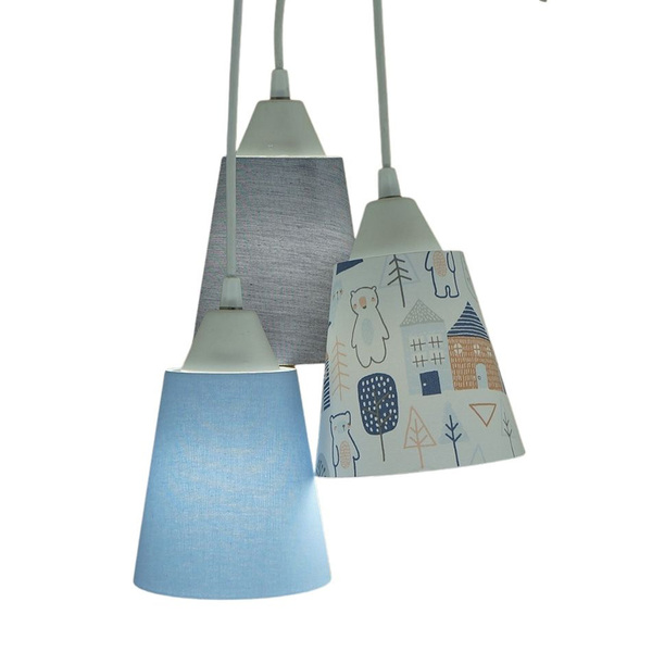 Lustre Pendente Luminária Quarto Bebê Nórdico Azul