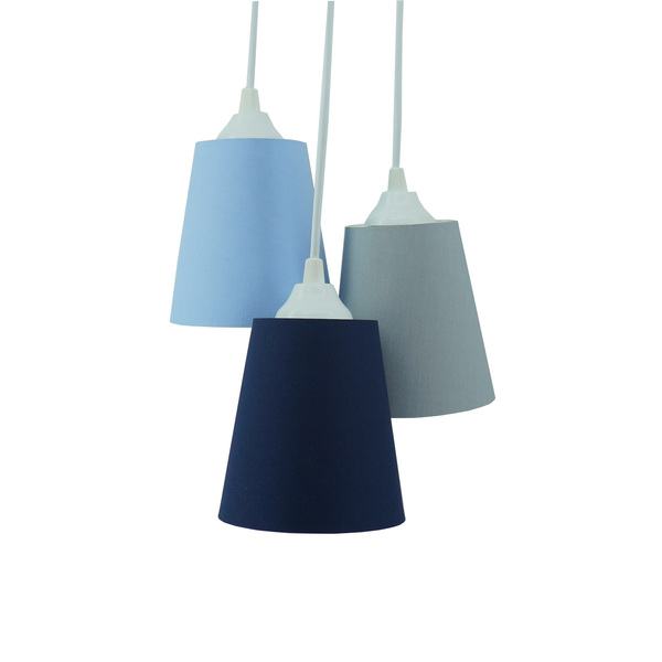 Lustre Pendente Luminária Quarto De Bebê Azul E Cinza Bivolt