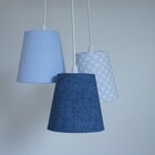 Lustre Pendente Luminária Quarto Sala Azul Bebê E Jeans Bivolt