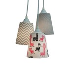 Lustre Pendente Luminária Tecido Girafinhas Bivolt