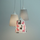 Lustre Pendente Luminária Tecido Girafinhas Bivolt