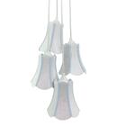 Lustre Pendente Luminária Teto Cacho Linho Detalhe Azul Bivolt