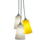 Lustre Pendente Luminária Teto Cinza, Branco E Amarelo Bivolt