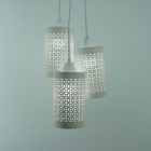 Lustre Pendente Luminária Trio Rendado Bege