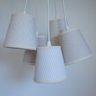 Lustre Pendente Luminária Xadrez E Listras Tons De Bege