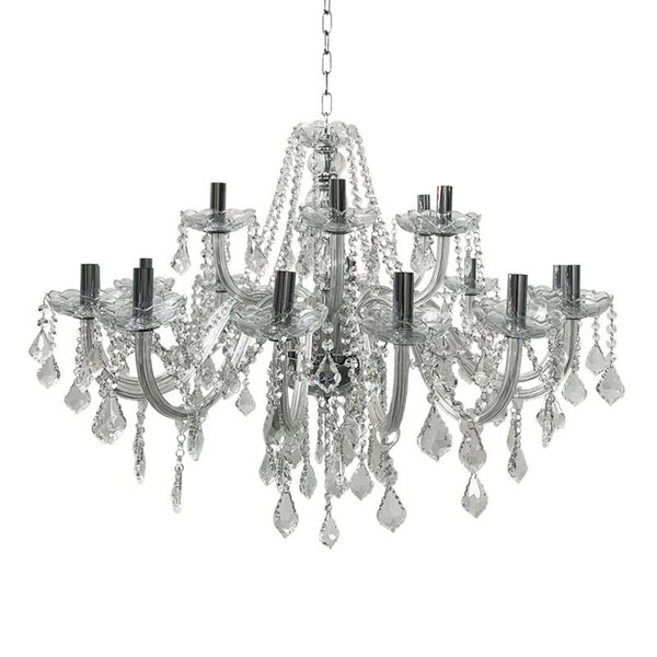 Lustre Pendente Lumix Lu125 18 Braços Transparente E14 Bivolt