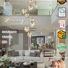 Lustre Pendente Luxo Pé Direito Alto Duplo Longo Comprido Gra