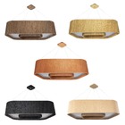 Lustre Pendente Madeira Arredondado Anel 60 Cm Freijó