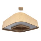 Lustre Pendente Madeira Arredondado Anel 60 Cm Marfim