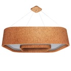 Lustre Pendente Madeira Arredondado Anel 60 Cm Mel