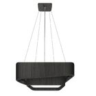 Lustre Pendente Madeira Doble Quadrado 40cm - 3 Luzes Ébano