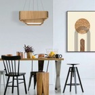 Lustre Pendente Madeira Doble Quadrado 40cm - 3 Luzes Freijó