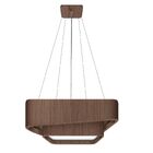 Lustre Pendente Madeira Doble Quadrado 40cm - 3 Luzes Imbuia