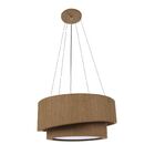 Lustre Pendente Madeira Doble Redondo 60cm - 5 Luzes Ébano