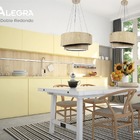 Lustre Pendente Madeira Doble Redondo 60cm - 5 Luzes Marfim