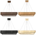 Lustre Pendente Madeira Doble Retangular 75cm - 1 Luz Imbuia