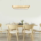 Lustre Pendente Madeira Doble Retangular 75cm - 1 Luz Marfim