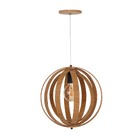 Lustre Pendente Madeira Faces 35cm Freijó
