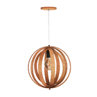 Lustre Pendente Madeira Faces 35cm Mel