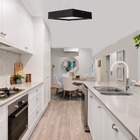 Lustre Pendente Madeira Quadrado 40cm Preto