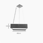 Lustre Pendente Madeira Quadrado 40cm Preto