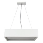 Lustre Pendente Madeira Quadrado 60cm Branco
