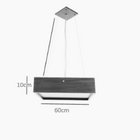 Lustre Pendente Madeira Quadrado 60cm Branco