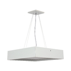Lustre Pendente Madeira Quadrado 60cm Branco