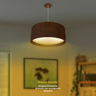 Lustre Pendente Madeira Redondo 25cm Mel