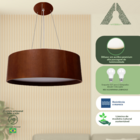 Lustre Pendente Madeira Redondo 25cm Mel