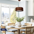 Lustre Pendente Madeira Redondo 25cm Mel