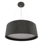 Lustre Pendente Madeira Redondo 25cm Preto