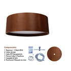 Lustre Pendente Madeira Redondo 35cm Mel