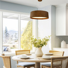 Lustre Pendente Madeira Redondo 35cm Mel