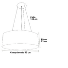 Lustre Pendente Madeira Redondo 40cm Mel