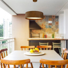 Lustre Pendente Madeira Redondo 40cm Mel