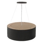 Lustre Pendente Madeira Redondo 50cm Preto