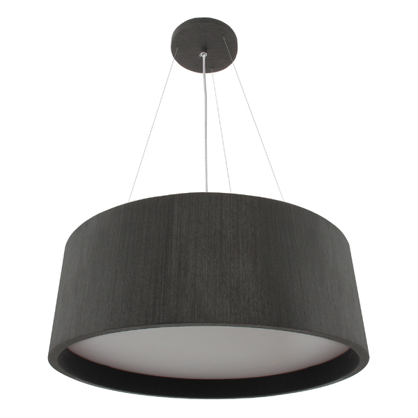Lustre Pendente Madeira Redondo 60 Cm Preto