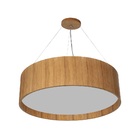 Lustre Pendente Madeira Redondo 70 X 20 Cm Imbuia Ou Freijó -