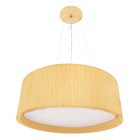Lustre Pendente Madeira Redondo 70cm Marfim