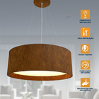 Lustre Pendente Madeira Redondo 80cm Mel