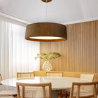 Lustre Pendente Madeira Redondo 80cm Mel