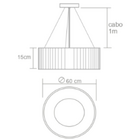Lustre Pendente Madeira Redondo Anel Freijó 60 Cm