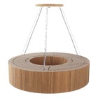 Lustre Pendente Madeira Redondo Anel Freijó 60 Cm