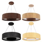 Lustre Pendente Madeira Redondo Anel Freijó 60 Cm