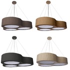 Lustre Pendente Madeira Spinner 80cm - 6 Luzes Freijó