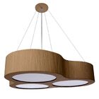 Lustre Pendente Madeira Spinner 80cm - 6 Luzes Freijó