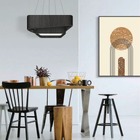 Lustre Pendente Madeira Trinity Quadrado 50cm - 3 Luzes Ébano